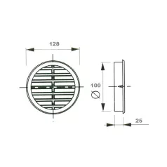 Szellőzőrács Kerek Müa.Fehér Szúnyogháló Mv 100