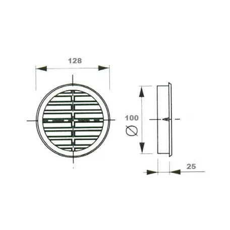 Szellőzőrács Kerek Müa.Fehér Szúnyogháló Mv 100