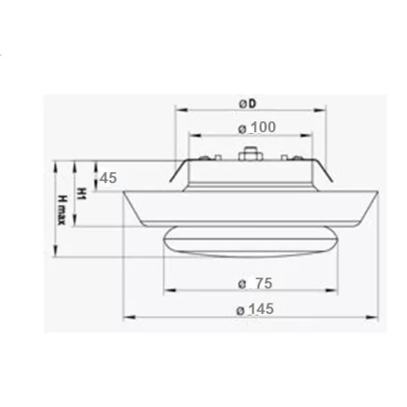 Légszelep Acél Fehér Szerelőhüvelyes Na 100