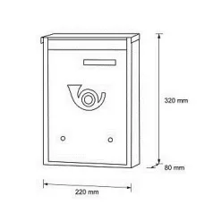   Postaláda Zárh.Barna Noszta.Kürtös Porto 32*22*8Kétold.E.
