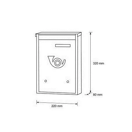 Postaláda Zárh.Barna Noszta.Kürtös Porto 32*22*8Kétold.E.
