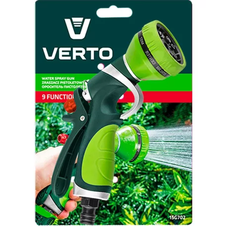 VERTO Öntözőpisztoly 9 Funkciós Reteszes