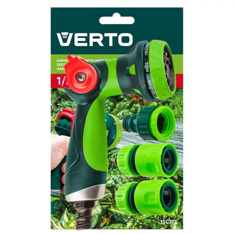 VERTO Öntözőpisztoly Csatlakozókkal 4 db Hüv.Sz
