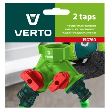 VERTO Kétutas Csap Y Elosztó Műa. Elzárós 3/4"