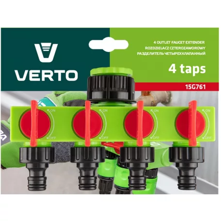 VERTO Négyutas Csap Elosztó Műa.Elzárós