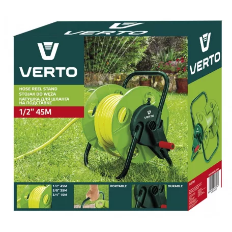 VERTO Tömlődob Tömlőm: 1/2"45M,5/8"35M,3/4"15M