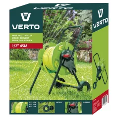   VERTO Tömlőkocsi Tömlőm:1/2"45M,5/8"35M,3/4"15