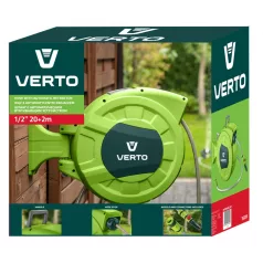 VERTO Tömlődob Automata 20+2M 1/2" 10Bar Pvc T