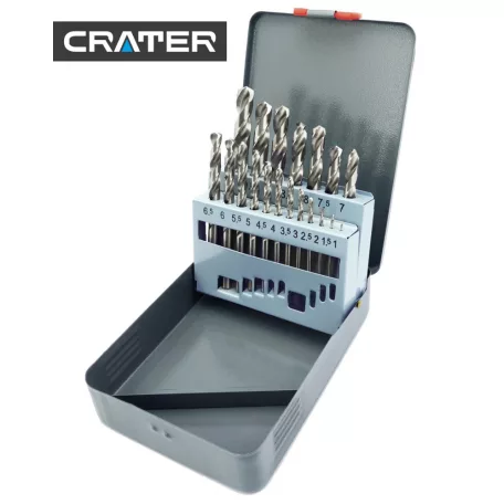 CRATER Fémcsigafúró Klt. 1-10mm 19R. Hss-G D338 Köszörült