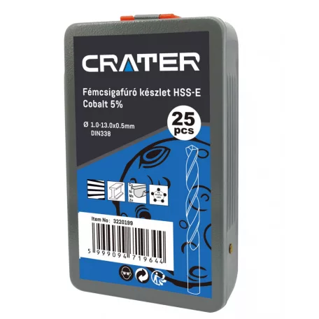 CRATER Fémcsigafúró Klt. 1-13mm 25R. Hss-E D338 Cobalt