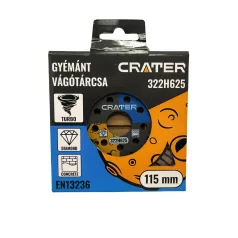 CRATER Gyémánt Vágótárcsa 115 mm Turbo 1,8 mm