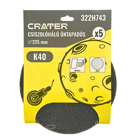 CRATER Csiszolóháló Öntapadós Q225 mm K40 5 db