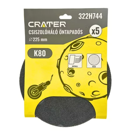 CRATER Csiszolóháló Öntapadós Q225 mm K80 5 db