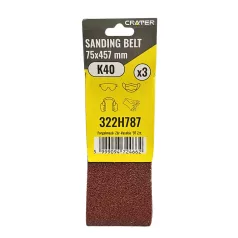 CRATER Csiszolószalag Végtelen 75*457 mm K40 3 db/Csom