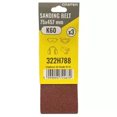 CRATER Csiszolószalag Végtelen 75*457 mm K60 3 db/Csom