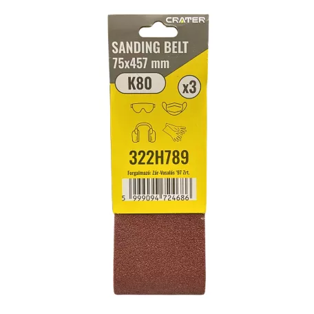 CRATER Csiszolószalag Végtelen 75*457 mm K80 3 db/Csom