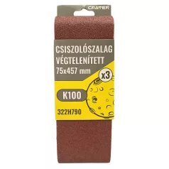 CRATER Csiszolószalag Végtelen 75*457 mm K100 3 db/Csom 