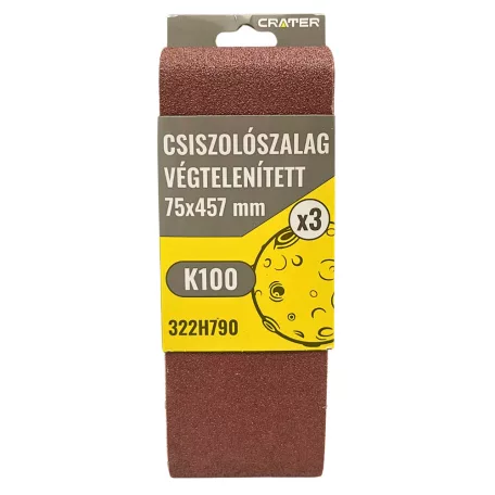 CRATER Csiszolószalag Végtelen 75*457 mm K100 3 db/Csom 