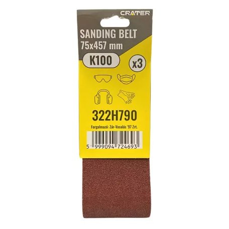 CRATER Csiszolószalag Végtelen 75*457 mm K100 3 db/Csom 