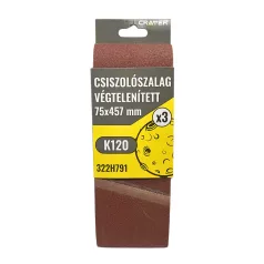 CRATER Csiszolószalag Végtelen 75*457 mm K120 3 db/Csom