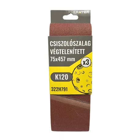 CRATER Csiszolószalag Végtelen 75*457 mm K120 3 db/Csom