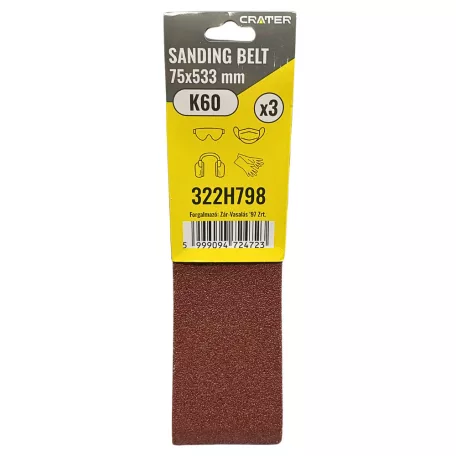 CRATER Csiszolószalag Végtelen 75*533 mm K60 3 db/Csom