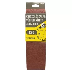 CRATER Csiszolószalag Végtelen 75*533 mm K80 3 db/Csom