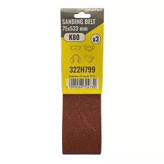 CRATER Csiszolószalag Végtelen 75*533 mm K80 3 db/Csom