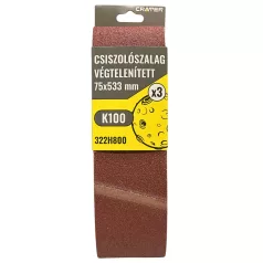 CRATER Csiszolószalag Végtelen 75*533 mm K100 3 db/Csom