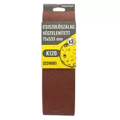CRATER Csiszolószalag Végtelen 75*533 mm K120 3 db/Csom