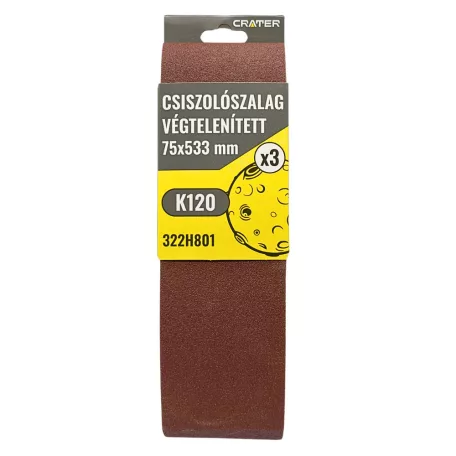 CRATER Csiszolószalag Végtelen 75*533 mm K120 3 db/Csom