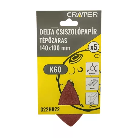 CRATER Csiszolópapír Tépőzáras K60 Deltacsiszol 5 db