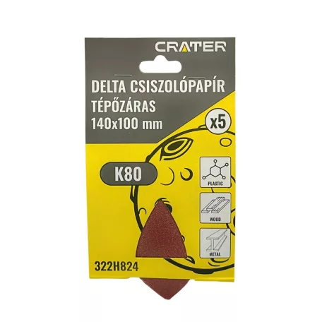 CRATER Csiszolópapír Tépőzáras K80 Deltacsiszol 5 db