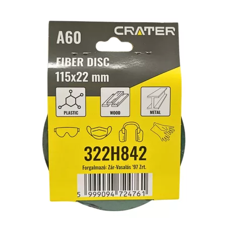 CRATER Fiber Tárcsa 115*22 mm A60 /Rota Smirg/ 5 db/Csom 