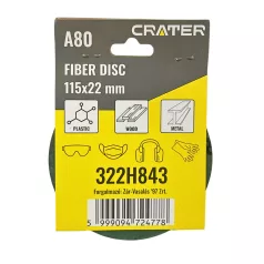 CRATER Fiber Tárcsa 115*22 mm A80 /Rota Smirg/ 5 db/Csom 