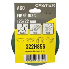 CRATER Fiber Tárcsa 125*22 mm A60 /Rota Smirg/ 5 db/Csom