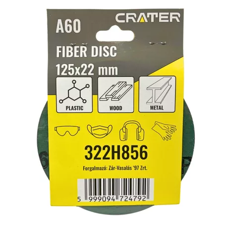 CRATER Fiber Tárcsa 125*22 mm A60 /Rota Smirg/ 5 db/Csom