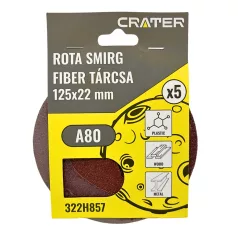 CRATER Fiber Tárcsa 125*22 mm A80 /Rota Smirg/ 5 db/Csom