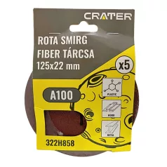 CRATER Fiber Tárcsa 125*22 mm A100 /Rota Smirg/ 5 db/Csom 