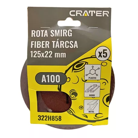 CRATER Fiber Tárcsa 125*22 mm A100 /Rota Smirg/ 5 db/Csom 
