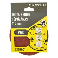 CRATER Rota Smirg Tépőzáras 115 mm P60 5 db/Cs. 