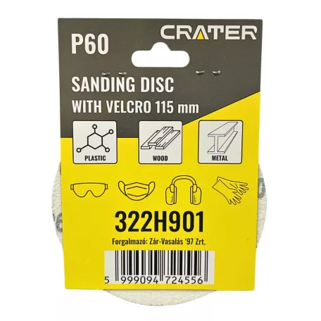 CRATER Rota Smirg Tépőzáras 115 mm P60 5 db/Cs. 