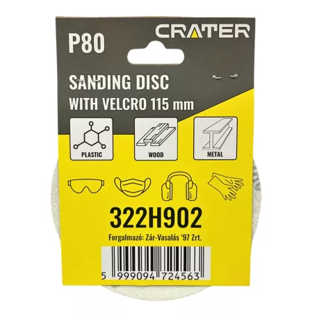 CRATER Rota Smirg Tépőzáras 115 mm P80 5 db/Cs. 