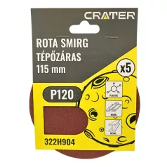 CRATER Rota Smirg Tépőzáras 115 mm P120 5 db/Cs. 