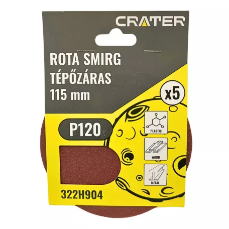 CRATER Rota Smirg Tépőzáras 115 mm P120 5 db/Cs. 