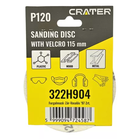 CRATER Rota Smirg Tépőzáras 115 mm P120 5 db/Cs. 