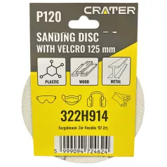 CRATER Rota Smirg Tépőzáras 125 mm P120 5 db/Cs. 