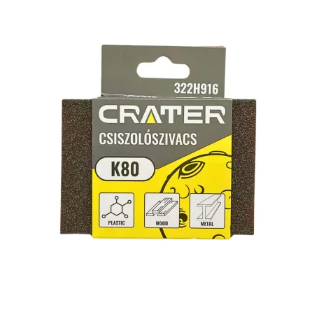 CRATER Csiszolószivacs 100*70*30 mm K80 Durva 
