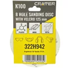 CRATER Csiszolókorong Tépő. 8Lyuk125 mm K100 5 db 