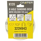 CRATER Csiszolókorong Tépő. 8Lyuk125 mm K120 5 db 